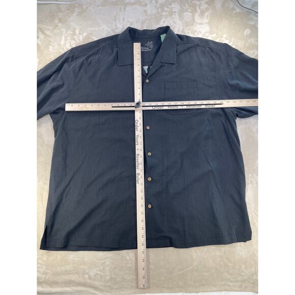 Tommy Bahama 100%Silk Embroidered Back Mens Short Sleeve Button Up XXL/Tall - Picture 2 of 13